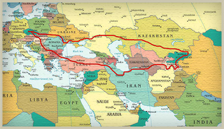 Central Asia tour 2008 - Mapa cesty